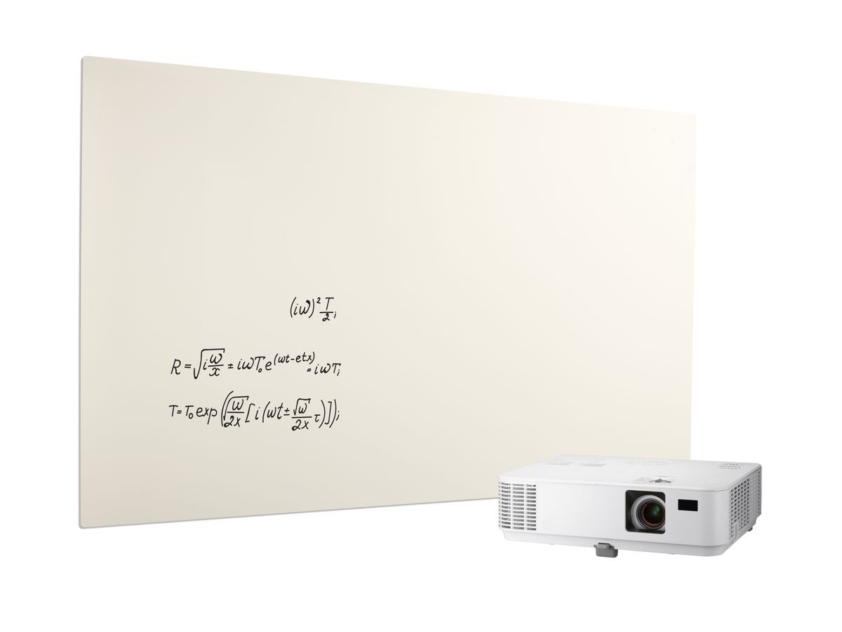 Pizarra Chameleon Sharp de acero vitrificado blanco mate - 118 x 238 cm.