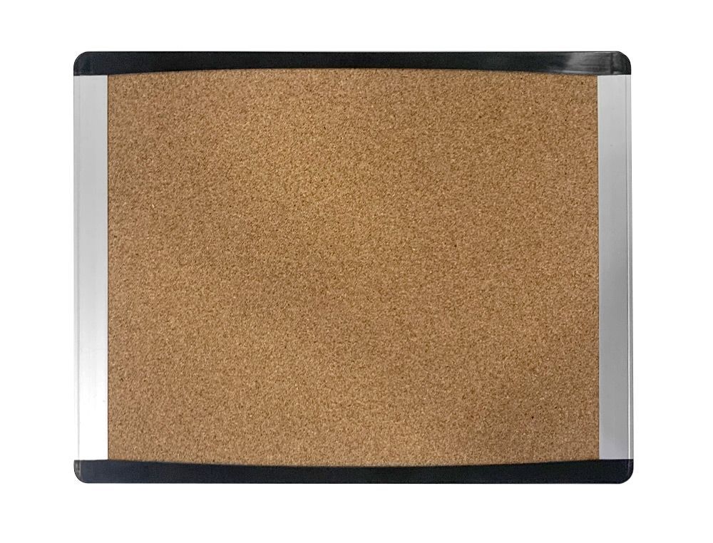 Pizarra corcho bi-office inka reciclado marco de aluminio y laterales plastico negro 355x280 mm