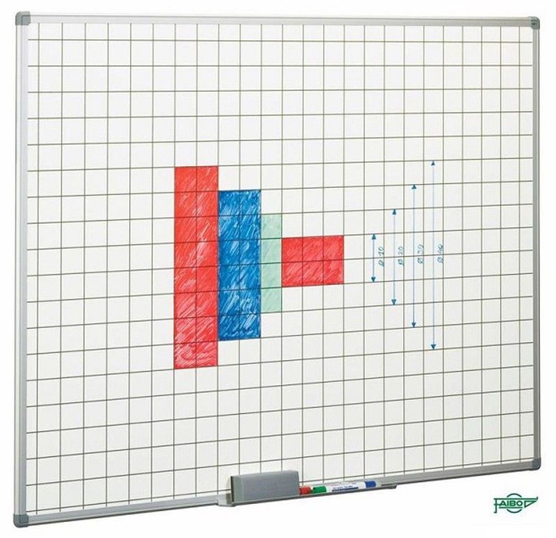 Pizarra estratificada blanca 122 x 100 cm. cuadricula 5 x 5 cm