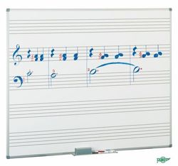 Pizarra estratificada blanca con pentagrama