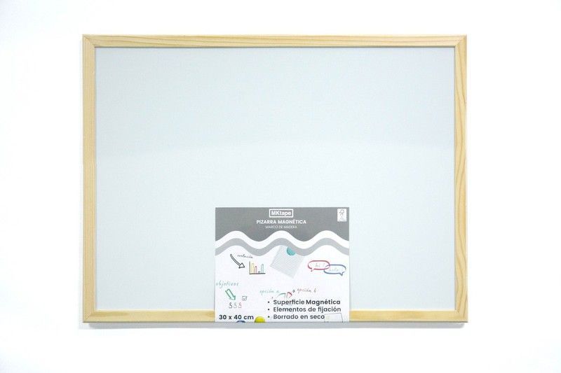 Pizarra Magnética Blanca MKTape con marco de madera. 3 tamaños