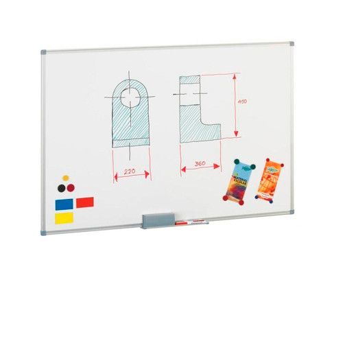 Pizarra magnética en acero lacado preparada para soporte 120x180 cm