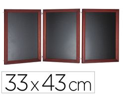 Pizarra negra liderpapel para hosteleria mural madera con superficie para rotuladores tipo tiza 33x43cm pack de 3