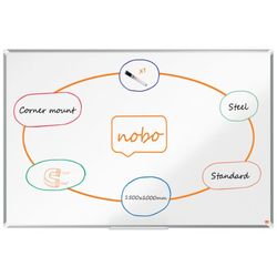 Pizarra NOBO Premium Plus acero lacado 1500x1000mm, blanco