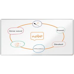 Pizarra NOBO Premium Plus acero vitrificado 2400x1200mm, blanco