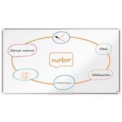 Pizarra NOBO Premium Plus de formato panorámico acero lacado de 70", 1550x870mm, blanco