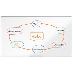 Pizarra NOBO Premium Plus de formato panorámico acero vitrificado de 85", 1880x1060mm, blanco