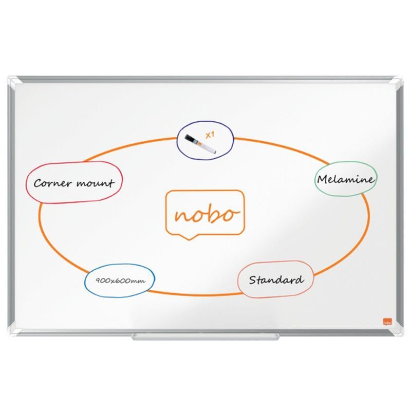 Pizarra NOBO Premium Plus melamina 900x600mm, blanco