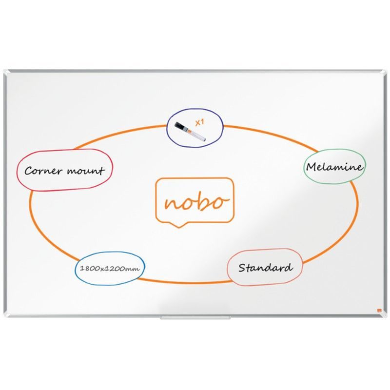 Pizarra NOBO Premium Plus melamina1800x1200mm, blanco