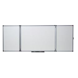 Pizarra NOBO tríptica magnética acero vitrificado 120X150 cm (abierta 240X150), blanco