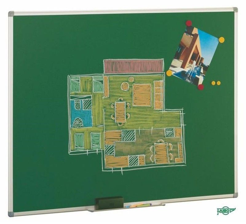 Pizarra verde acero vitrificado 122 x 300 cm, m/aluminio
