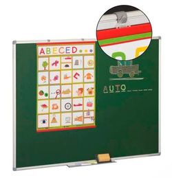 Pizarra verde estratificada 122 x 150 cm, m/aluminio