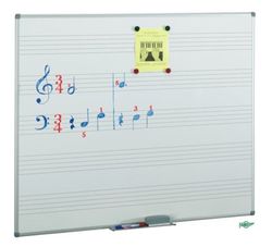 Pizarras acero vitrificado blanco 122 x 100 cm. 5 Pentagramas