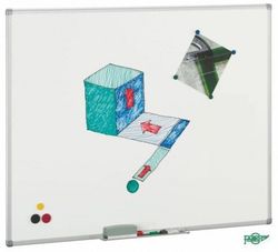 Pizarras acero vitrificado blanco 45 x 60 cm m/aluminio