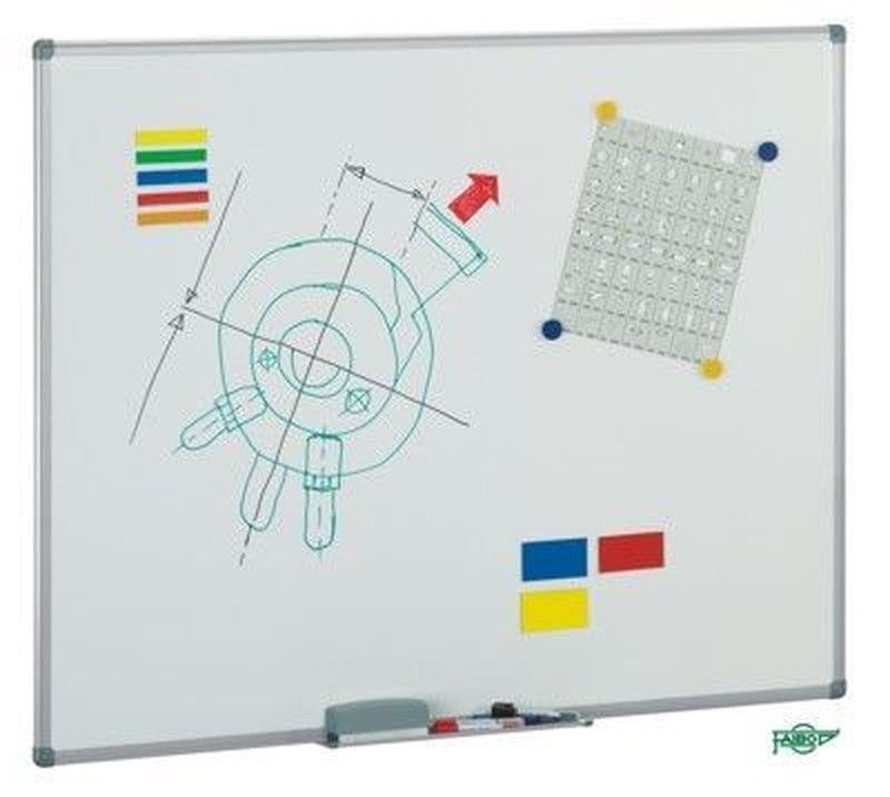 Pizarras acero vitrificado blanco mate 122 x 100 cm m/aluminio