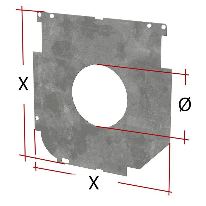 Placa de contencion: ALU:250 (45º/ Ø 92) Minial