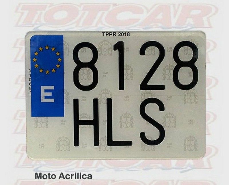 Placa de matricula acrilicas para moto