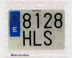 Placa de matricula acrilicas para moto