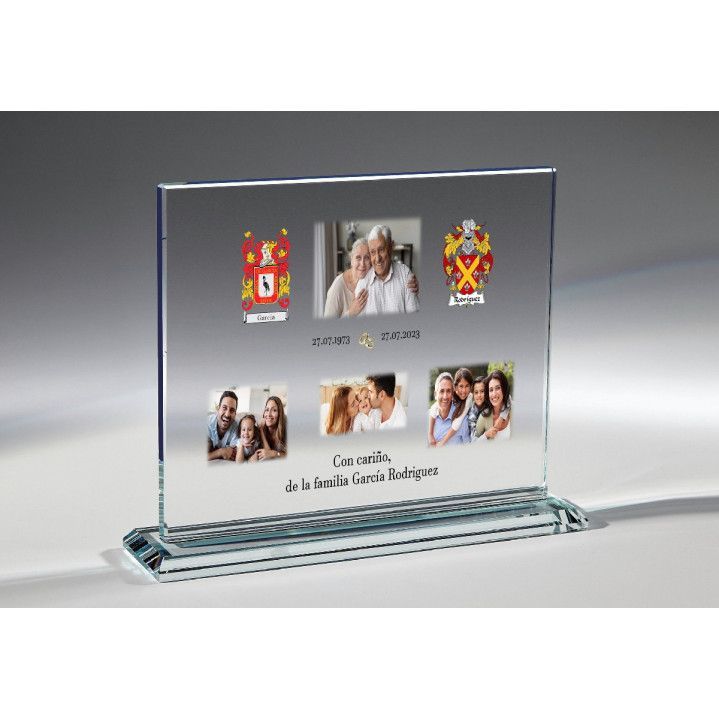 Placa Homenaje Cristal 21x17x1cm P-3005/2 Lisa