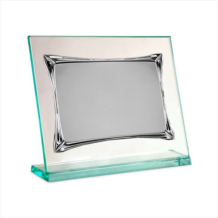 Placa Homenaje Cristal-Aluminio 22x17cm P-2279/3C Chapa Esquinas Alargadas