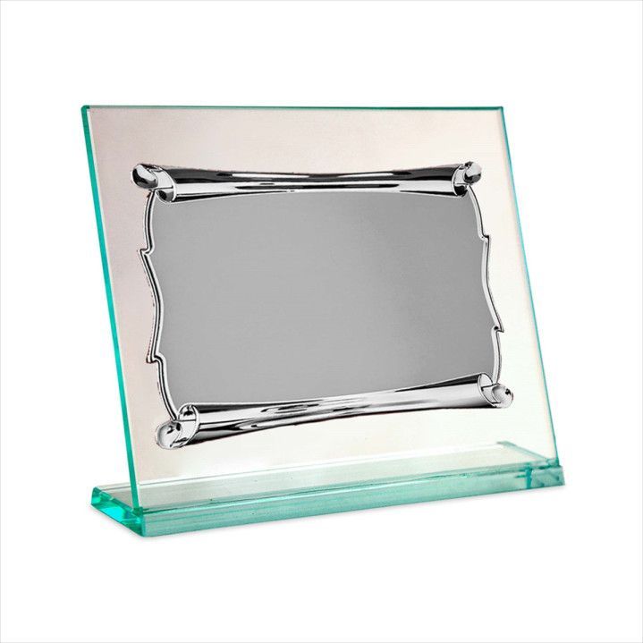 Placa Homenaje Cristal-Aluminio 24x19cm P-2274/2C Chapa Pergamino
