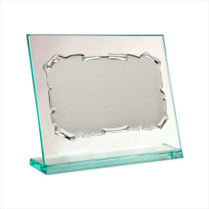 Placa Homenaje Cristal-Aluminio 24x19cm P-2280/2C Chapa Pergamino