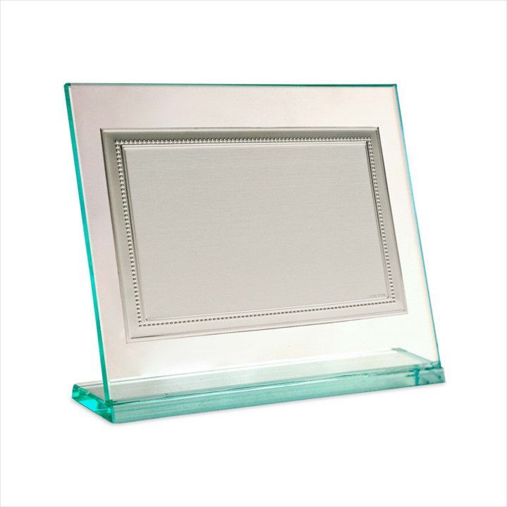 Placa Homenaje Cristal-Aluminio 24x19cm P-2281/2C Chapa Bordes Detalles Perlados