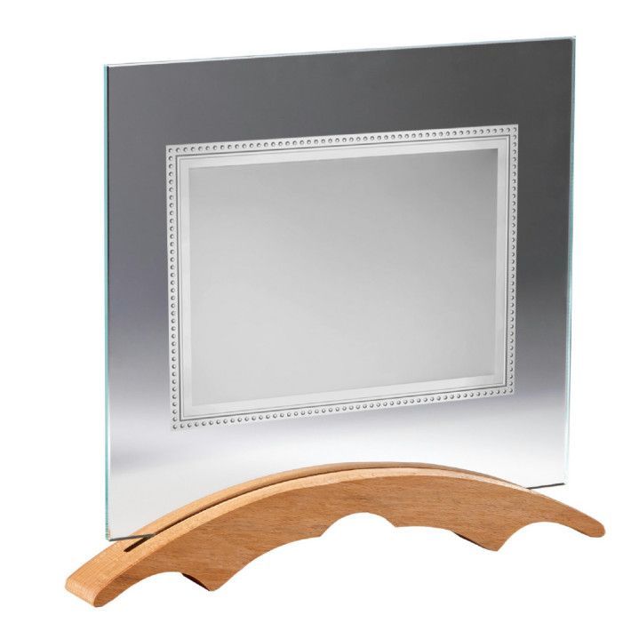 Placa Homenaje Cristal-Aluminio 26,5x19,5cm P-3042/3C Base Madera Chapa 16x12cm