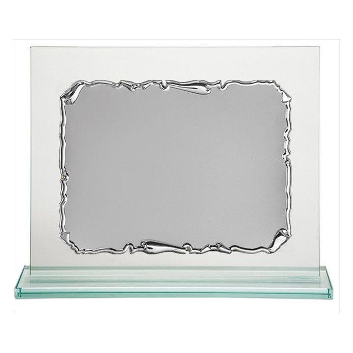 Placa Homenaje Cristal-Latón 21x18cm P-2231/2C Bordes Pergamino