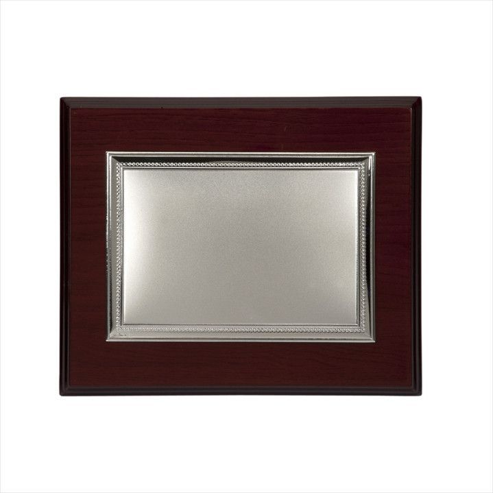 Placa Homenaje Madera-Acero Bilaminado 23x19cm P-2025/2B Perlada en Brillo