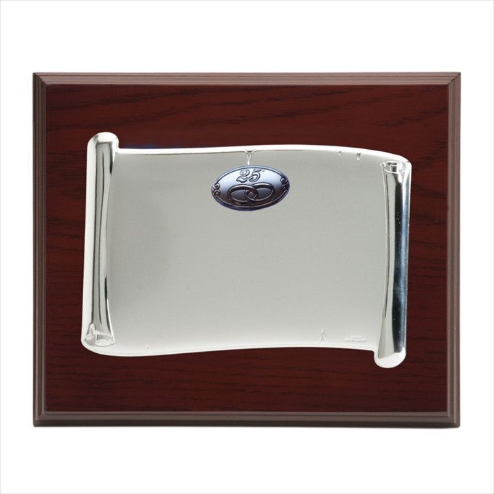 Placa Homenaje Madera-Acero Bilaminado 23x19cm P-2244/2BV Alianzas 25 Aniversario