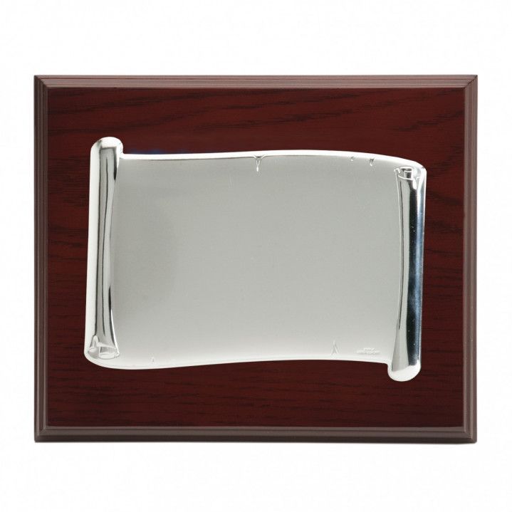 Placa Homenaje Madera-Acero Bilaminado 23x19cm P-2245/2B Pergamino