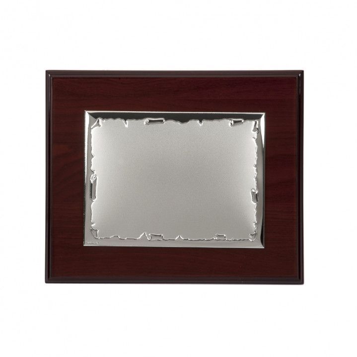 Placa Homenaje Madera-Acero Bilaminado 29x23cm P-2026/1B Bordes Rasgados