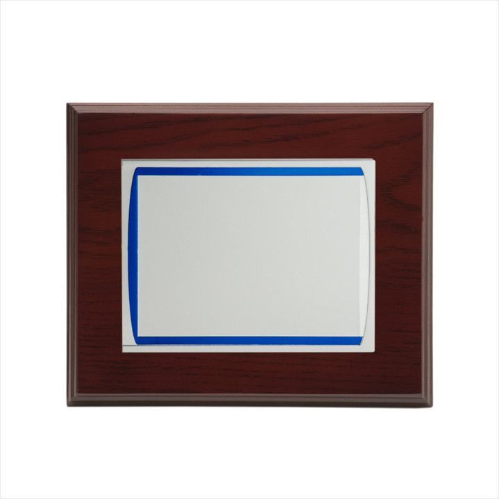 Placa Homenaje Madera-Aluminio 29x23cm P-2074/1X Bordes Detalle Azul