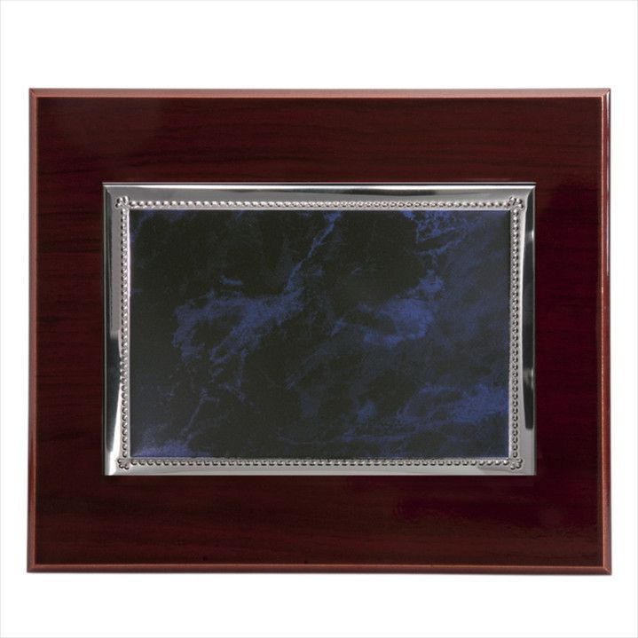 Placa Homenaje Madera-Aluminio 29x23cm P-2094/1X Bordes Detallados Centro Azul