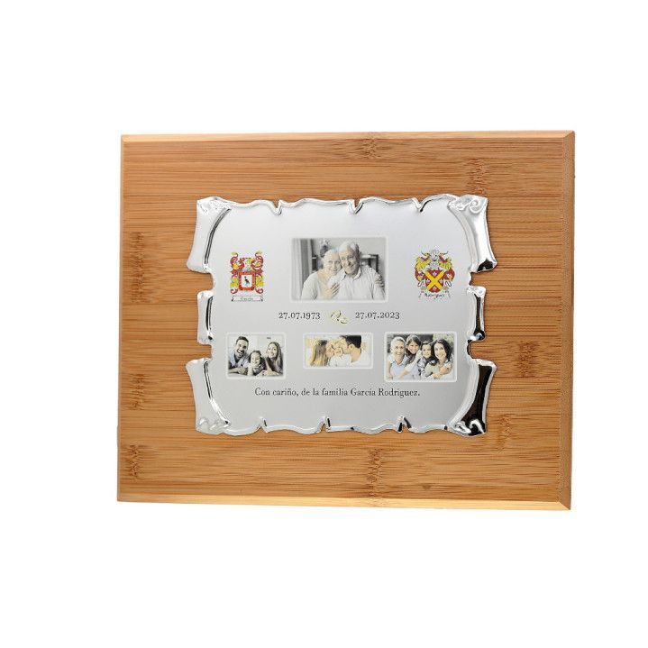 Placa Homenaje Madera-Aluminio 29x23cm P-2123/1X Pergamino Aniversario