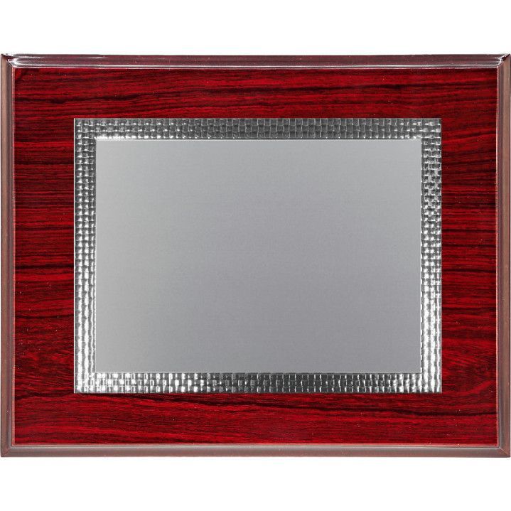 Placa Homenaje Madera-Aluminio 29x23cm P-2138/1X Bordes Detallados Plateado