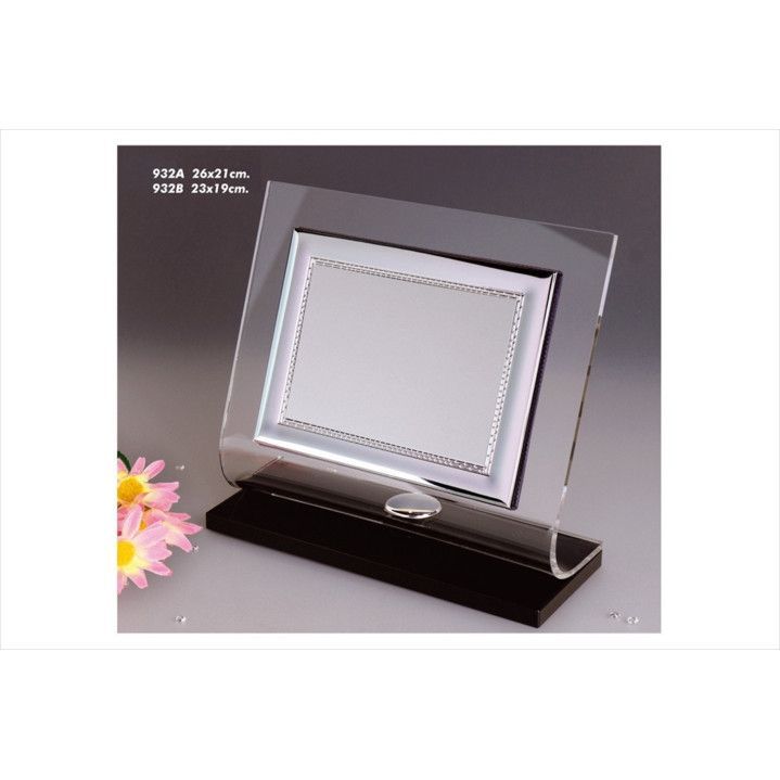 Placa Homenaje Metacrilato-Aluminio 26x21cm 932A Bordes Gruesos Detallados