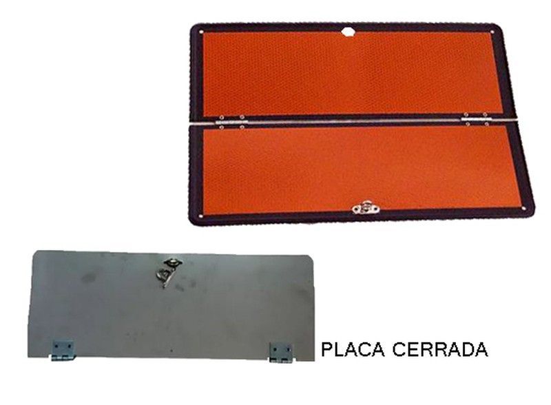 Placa materias peligrosas plegable con raya