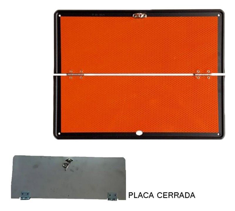 Placa materias peligrosas plegable sin raya