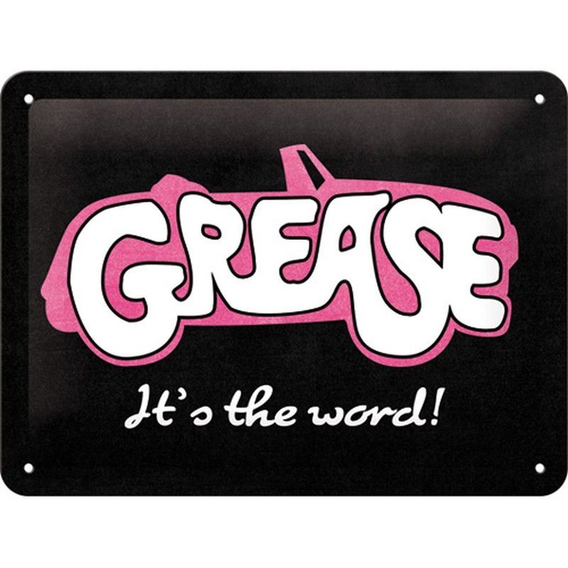 Placa Metal 15x20 Grease It's the word! Retro Vintage
