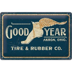 Placa Metal 20x30 Goodyear Wing Foot Logo 1901 Retro Vintage