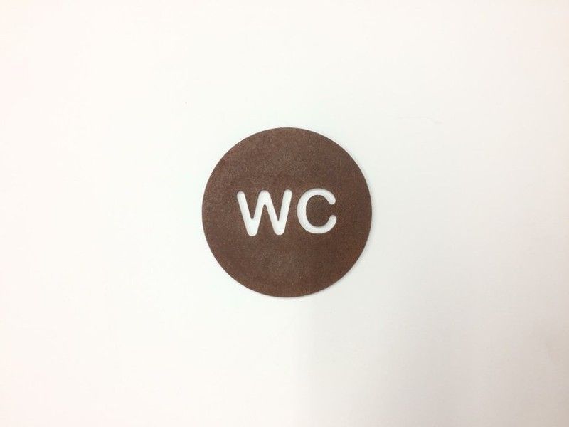Placa para lavabo letras WC