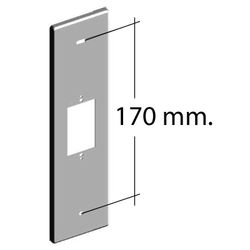 Placa para recogedor Milan / D. entre tornillos: 170 mm. / Alto 205 mm x Ancho 58 mm. - *troquelada para inversor Vimar*