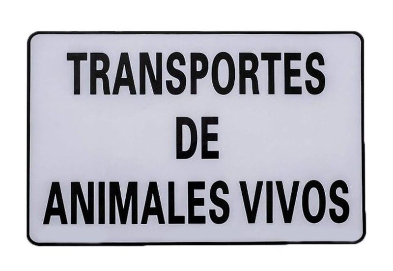 Placa PVC transporte animales