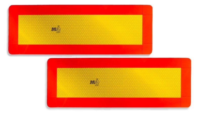 Placas V6 señalización vehículo largo reflectante alta visibilidad (2 unidades)