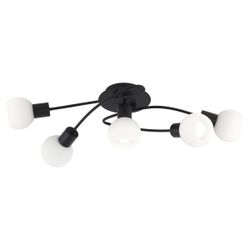 Plafon 5L Opal Negro Mate 5 X 40W E-14