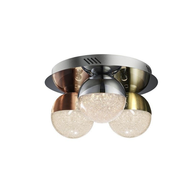 Plafón, con 3 luces, de metal multicolor, Ø 30 x 15 cm | Sphere