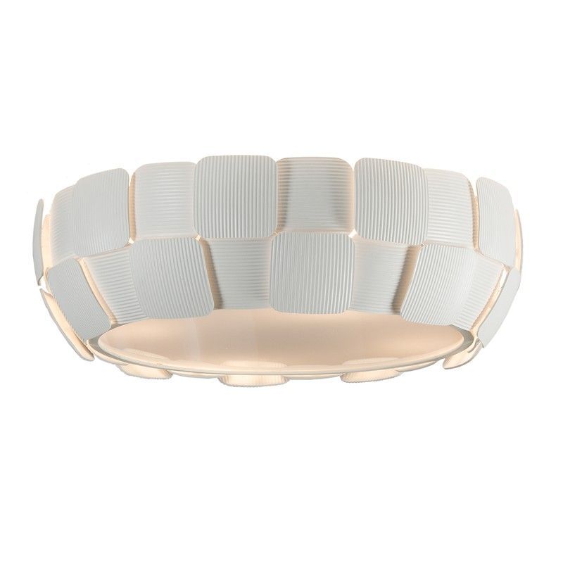Plafón, con 4 luces, de policarbonato blanco, Ø 46 x 16 cm | Quios