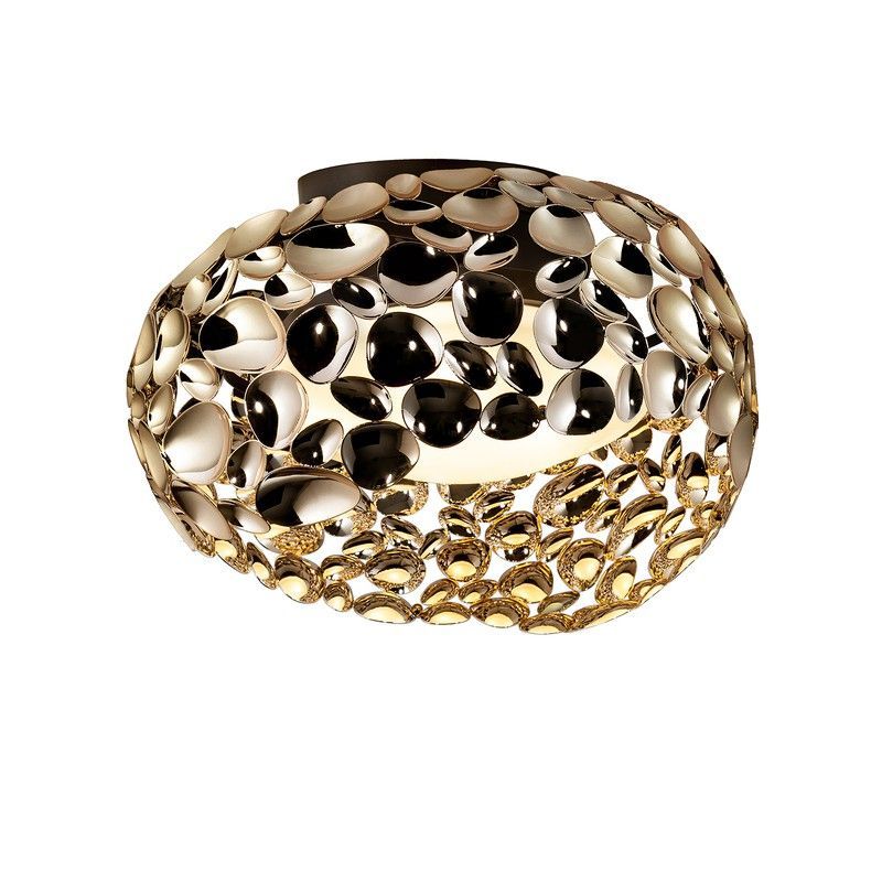 Plafón, con 5 luces, de metal bañado de oro rosa, Ø 47 x 30 cm | Narisa